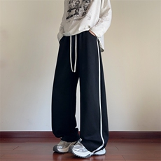 秋季新款休闲裤男宽松卫裤直筒裤拼色长裤K7701-特P45控78，男装休闲裤，星座209-2