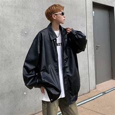 2026新款皮衣男春秋季翻领休闲外套美式复古男生潮流帅气pu，男装皮衣，星座218-1（原230）