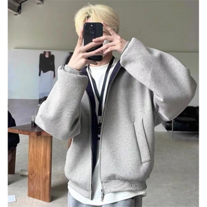 抖音得物高品质二开 25秋冬美式重磅宽松结构双面连帽卫衣外套W68图片