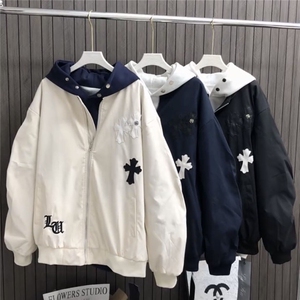 黑色印花棒球服外套女春秋2025新款超火减龄学院风宽松休闲夹克图片