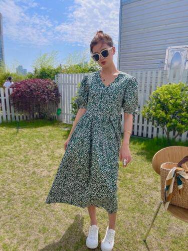 夏季新款韩版连衣裙，女装连衣裙，米壹