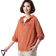 宽松连帽金属拉链卫衣外套女长袖春秋款，女装卫衣/绒衫，3200格调