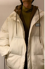 假两件连帽棉衣男加厚美式复古面包服外套V8023/P88，男装棉衣，电商D202-1