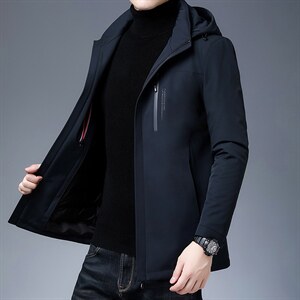 连帽鹅绒羽绒服男士冬季休闲简约气质内胆可卸羽绒袄ZG33078-P335,男装羽绒服,电商B212（原钱塘6029）