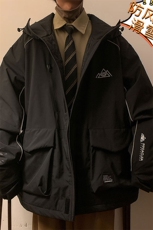 24冬季防水防风防寒滑雪服男单板双板反光条保暖加厚外套M69-P170，男装棉衣，电商A001