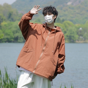 夏季薄款连帽防晒衣男ins潮牌宽松外套港风潮流夹克F0592-P43图片