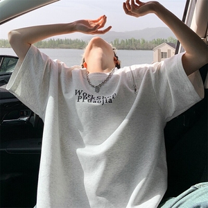 特批P38无差价夏季百搭休闲拉链设计字母刺绣半袖大码T恤男T5194图片