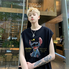 P19控38220g纯棉美式宽松背心男女无袖t恤潮CB3147，男装T恤，电商B370