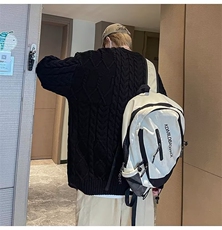 日系麻花宽松毛衣外穿男女情侣慵懒风港风圆领针织外套男M06，男装针织衫/毛衣，星座1116A-2（原606A-1）