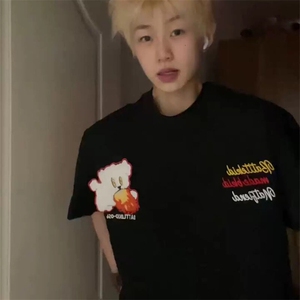 万针全刺绣工艺抖音得物高品质260克重磅纯棉双纱美式高街短袖T恤图片