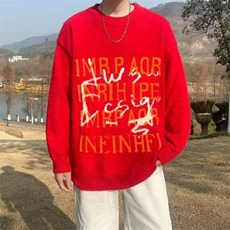 针织衫男女韩版潮流字母提花帅气百搭2025冬季ins毛衣MZ779-P60，男装针织衫/毛衣，星座412-3