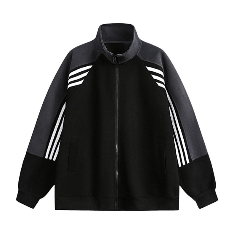 抖音得物高品质美式高街重磅结构织带拼接撞色立领卫衣外套CM41，男装卫衣，电商A486