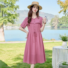 3220A时尚圆领细带连衣裙，女装连衣裙，倪叶myz
