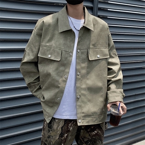 港风高街痞帅男装外套美式短款潮牌工装皮衣夹克DSA157B-J230-P90图片