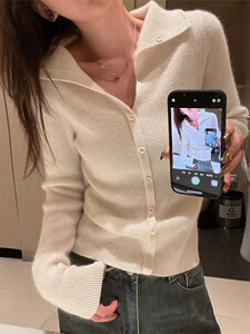 纯欲v领打底衫女春季新款修身长袖独特绝美小上衣图片