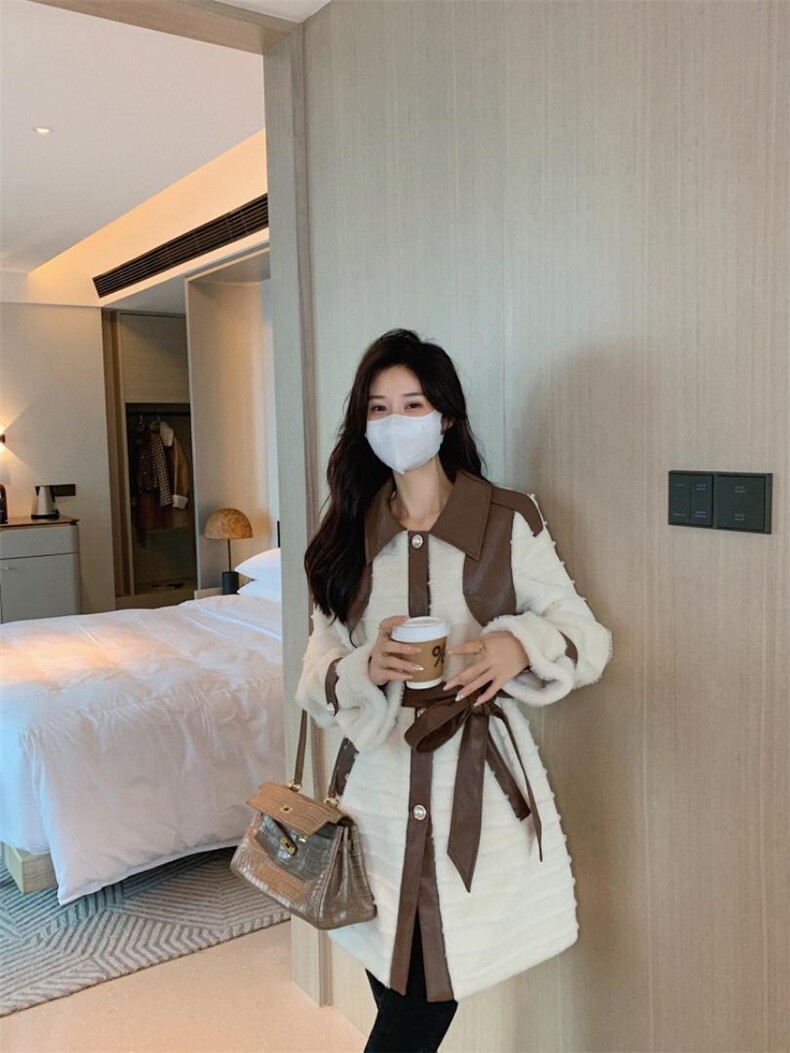 洋气拼皮毛毛外套皮毛一体外套，其它，M.W 嫚维