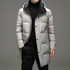 冬季新款鹅绒外套青春流行长款连帽休闲时尚羽绒服NRZ28826-P400，男装羽绒服，电商B212（原钱塘6029）