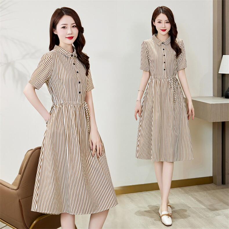 棉麻连衣裙夏季2024新款衣服大码女装超好看高端精致气质连身裙子,女装连衣裙,罗得堡