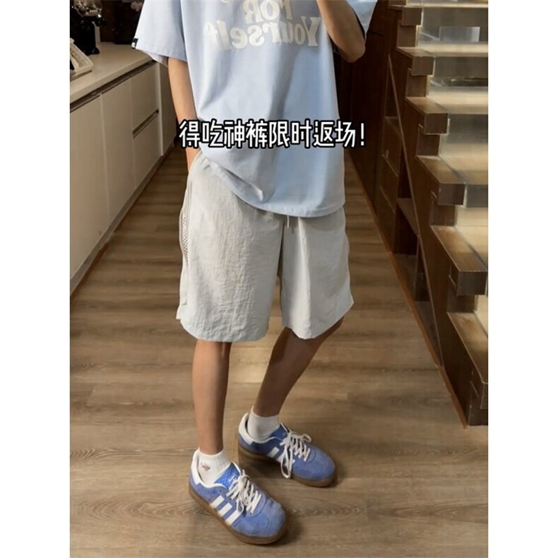 B221美式ins高街暗黑宽松直筒拉链五分裤短裤LK25533-特P28控49,男装休闲裤,电商B221