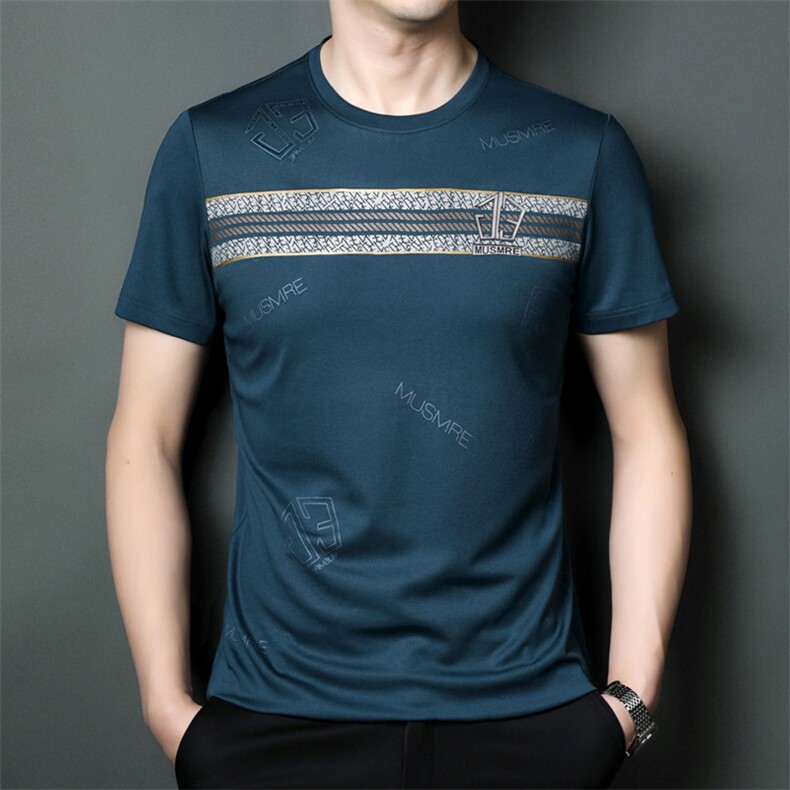 SQY9818男式2023年夏季新款T恤男短袖商务时尚休闲体恤男装P55,男装T恤,电商B360