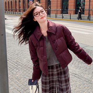 时尚纯色短款洋气加厚保暖羽绒服女冬季潮品图片