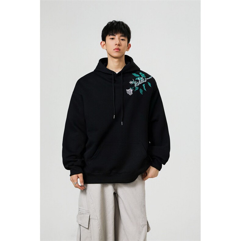 万针刺绣结构设计重磅秋冬全棉高品质美式高街连帽卫衣外套Y7801，女装短外套，电商A486-1