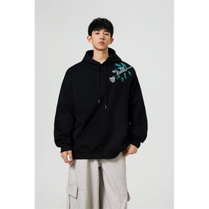 万针刺绣结构设计重磅秋冬全棉高品质美式高街连帽卫衣外套 Y7801,女装短外套,电商A486-1