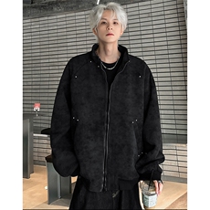 灰色扎染飞行员夹克绒棒球服帅JK701-P65，男装夹克，电商C307