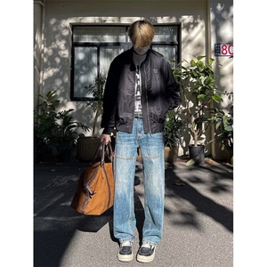 高街复古水洗蓝色牛仔裤男  NT814 P46图片