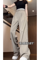 供视频夏季冰丝速干山本裤宽松直筒刺绣休闲拖地裤A460特P35控58，男装休闲裤，电商A309