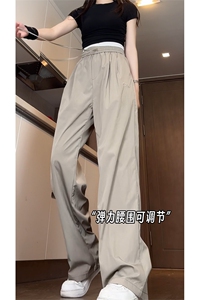 供视频夏季冰丝速干山本裤宽松直筒刺绣休闲拖地裤 A460特P35控58图片