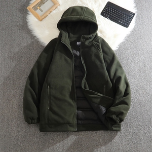 大码加厚摇粒绒羽绒服卫衣90白鸭绒宽松男女连帽外套夹克Y58 P110图片
