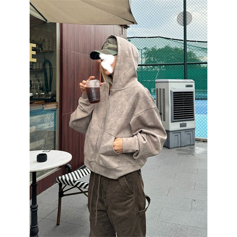 网图慎用重磅420g华棉扎染连帽大码卫衣外套男W5080-特P65控118，女装短外套，电商A001