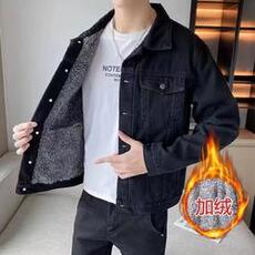 网络图现货潮牌黑色加绒牛仔宽松工装机能夹克简约百搭J926-P60，男装夹克，星座715-7