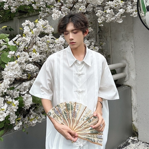 中式元素潮男纯色衬衫  A071-C83-P45图片