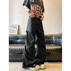 美式复古做旧褶皱微喇叭工装裤男女高级感宽松休闲裤子XK50-P55，男装工装外套，星座308B-1