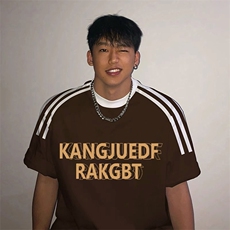 夏季美式高街重磅纯棉三条杠织带撞色男女短袖T恤ZD573-特P30，男装T恤，电商A486