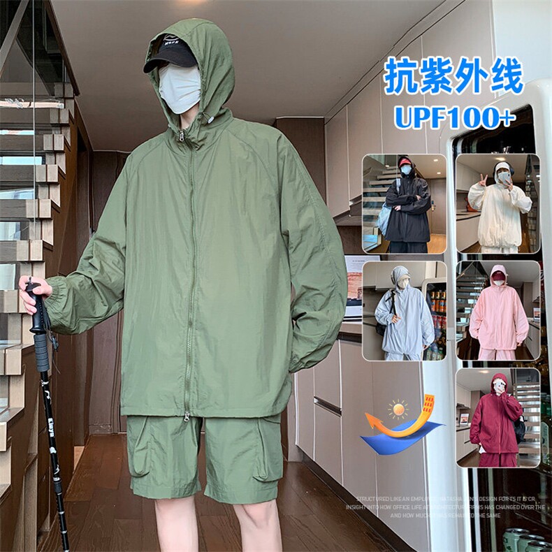 UPF100+有报告凉感轻薄透气套装防晒服两件套HS628-P75,男装防晒衣,星座1206（原A206）