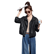 BAO皮衣外套女2026新款今年流行洋气减龄春季显高显瘦短款小个子，女装皮衣，美拉德工厂直营店