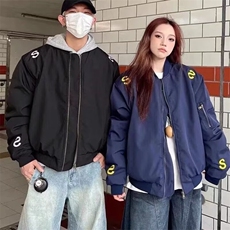 美式高街刺绣字母立领飞行夹克男春秋新款小众百搭棒球服情侣，男装夹克，星座1210-1