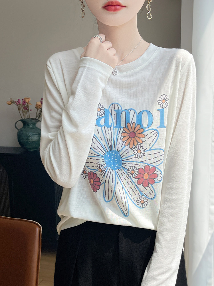 2025秋冬百搭时尚简约太阳花针织长袖，女装针织衫/毛衣，羊特美羊绒