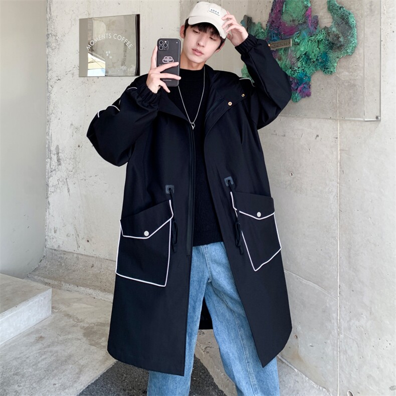 长年大货冲锋风衣男中长款大衣男F080薄P105加棉P120港风D,男装风衣,星座401