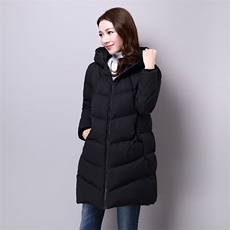棉衣/棉服简约甜美清新韩版长袖中长款拉链2020年冬季纯色，女装棉衣/棉服，独衣靓