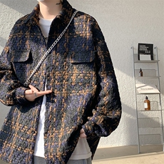 1506-1/JW10231/P64立体袋洗水豹纹牛仔外套春季新款宽松工装夹克，男装工装外套，星座1506-1