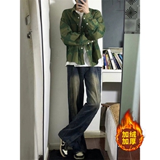B221美式ins高街加绒加厚牛仔裤LK23134-P65控88加绒P75控98，男装牛仔裤，电商B221