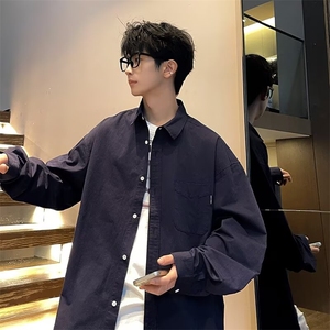 F469P31 秋冬男生新款衬衫长袖衬衣青年时尚休闲外套图片