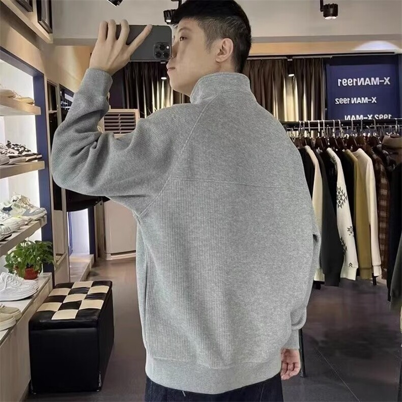 高级感翻领针织衫男设计感半拉链毛衣小众时尚情侣百搭宽松休闲,男装针织衫/毛衣,星座1210-1