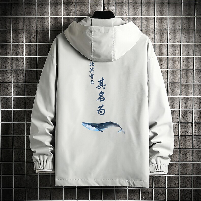 JK65261-P45连帽夹克男大码胖子棒球服上衣外套网格挂拍,男装夹克,电商A040A