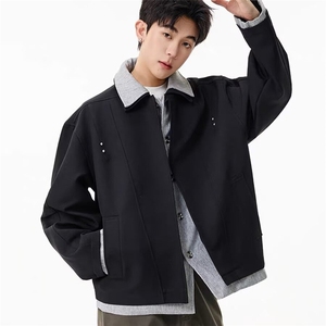 2025美式拼接工装外套男秋新款宽松飞行夹克休闲上衣W6862-P73图片