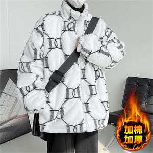 MM3131J/P100冬季毛毛棉衣男女棉服毛绒加棉加厚男外套棉袄图片